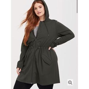 Torrid Olive Ponte Anorak ( long zip hoodie )